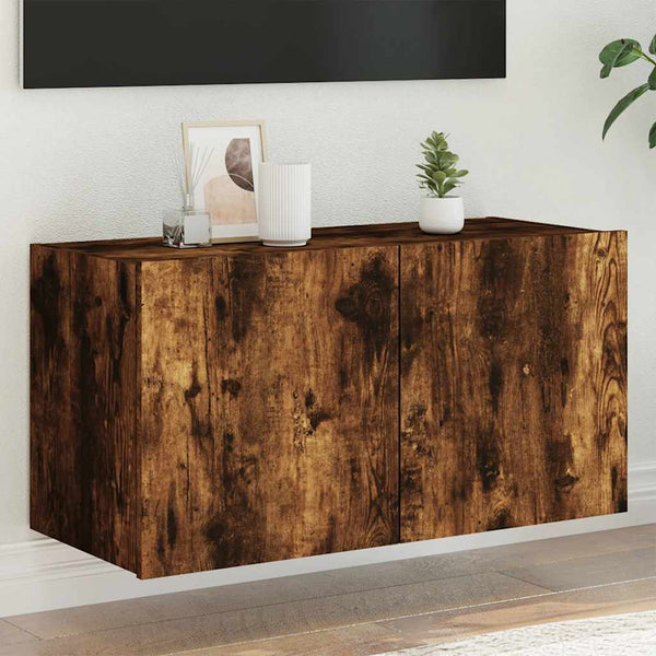 TV-Wandschrank Räuchereiche mit LED 80cm