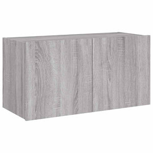 TV-Wandschrank mit LED Grau Sonoma 80 cm