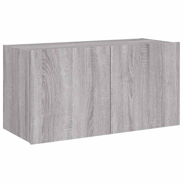 TV-Wandschrank mit LED Grau Sonoma 80 cm