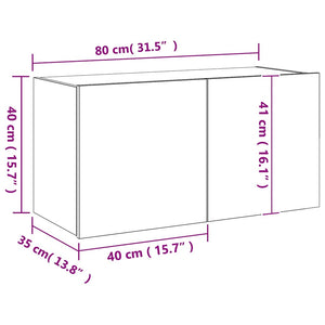 TV-Wandschrank mit LED Grau Sonoma 80 cm