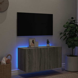 TV-Wandschrank mit LED Grau Sonoma 80 cm