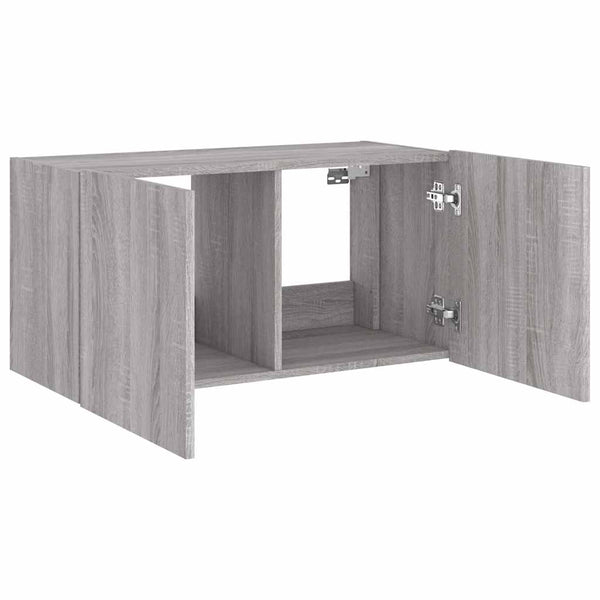 TV-Wandschrank mit LED Grau Sonoma 80 cm