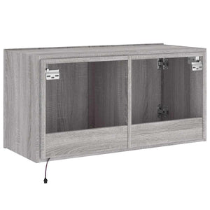 TV-Wandschrank mit LED Grau Sonoma 80 cm