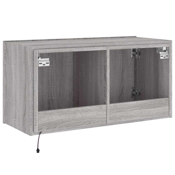 TV-Wandschrank mit LED Grau Sonoma 80 cm