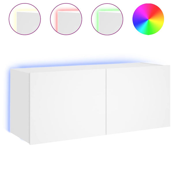 TV-Wandschrank mit LED Weiß 100 cm
