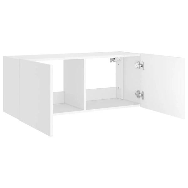 TV-Wandschrank mit LED Weiß 100 cm