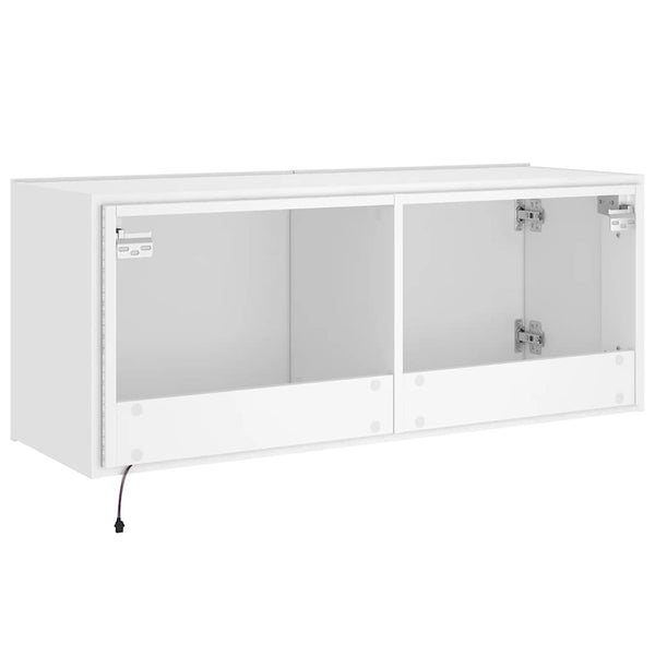TV-Wandschrank mit LED Weiß 100 cm