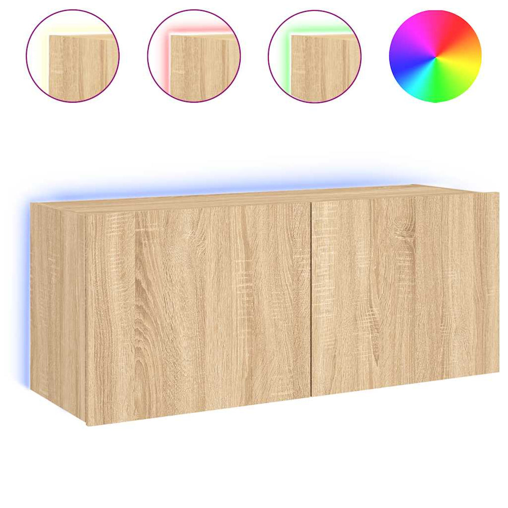 TV-Wandschrank Sonoma Eiche mit LED