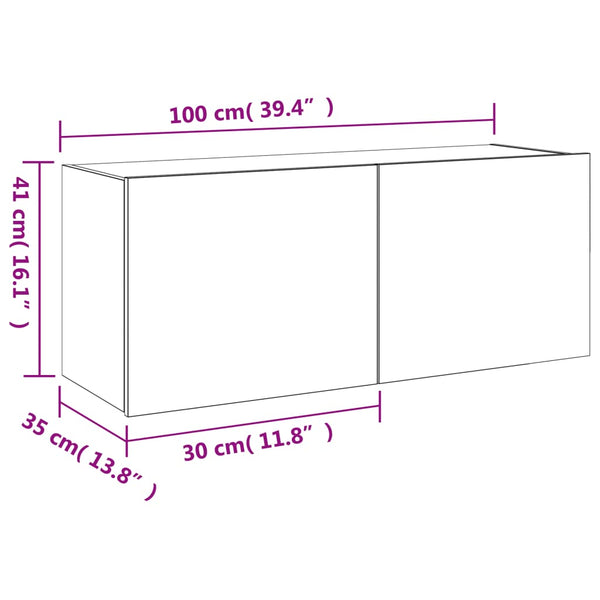 TV-Wandschrank Sonoma Eiche mit LED