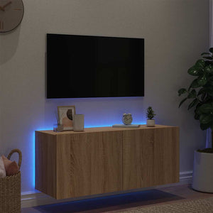 TV-Wandschrank Sonoma Eiche mit LED