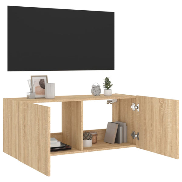 TV-Wandschrank Sonoma Eiche mit LED
