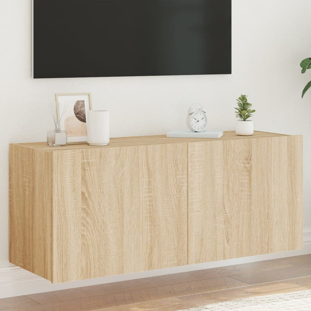 TV-Wandschrank Sonoma Eiche mit LED