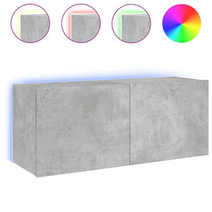 TV-Wandschrank mit LED Betongrau 100 cm