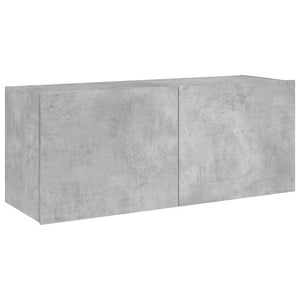 TV-Wandschrank mit LED Betongrau 100 cm