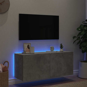 TV-Wandschrank mit LED Betongrau 100 cm