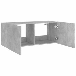 TV-Wandschrank mit LED Betongrau 100 cm