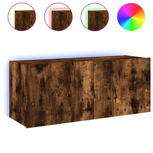 TV-Wandschrank mit LED Räuchereiche 100cm
