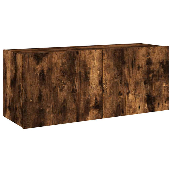 TV-Wandschrank mit LED Räuchereiche 100cm