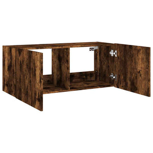 TV-Wandschrank mit LED Räuchereiche 100cm