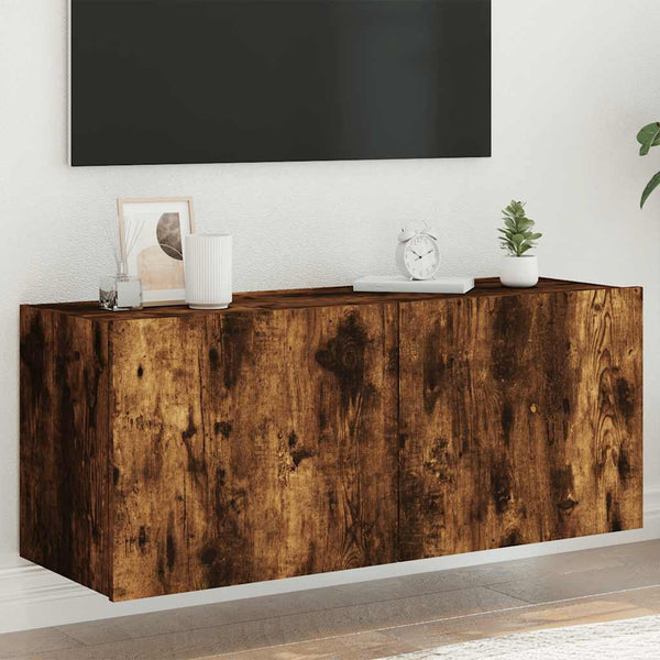 TV-Wandschrank mit LED Räuchereiche 100cm