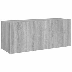 TV-Wandschrank Grau Sonoma mit LED 100 cm
