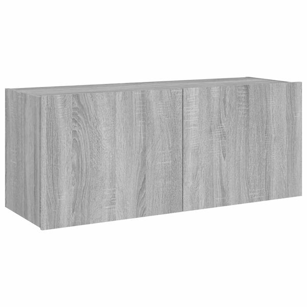 TV-Wandschrank Grau Sonoma mit LED 100 cm