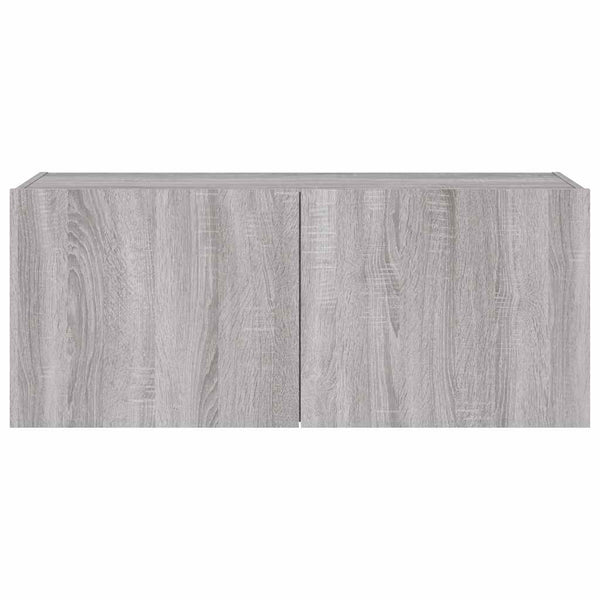 TV-Wandschrank Grau Sonoma mit LED 100 cm