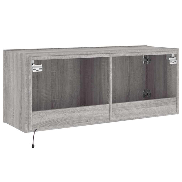 TV-Wandschrank Grau Sonoma mit LED 100 cm