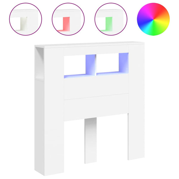LED Kopfteil Weiß 100 cm