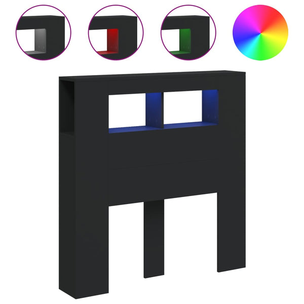 LED Kopfteil Schwarz 100 cm