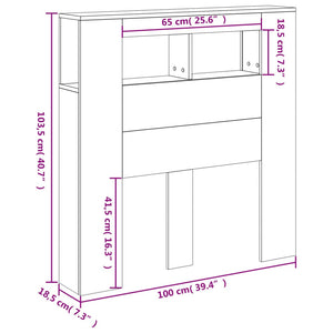 LED Kopfteil Schwarz 100 cm