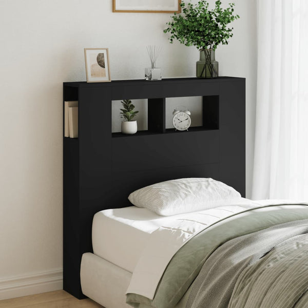 LED Kopfteil Schwarz 100 cm