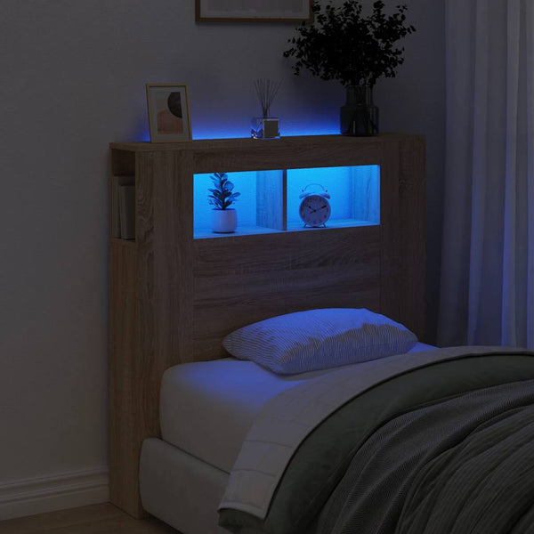 LED Kopfteil Sonoma Eiche 100 cm