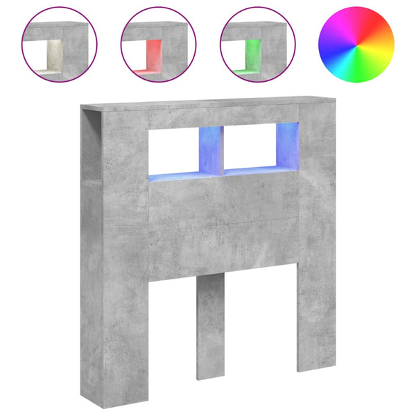 LED Kopfteil Betongrau 100cm