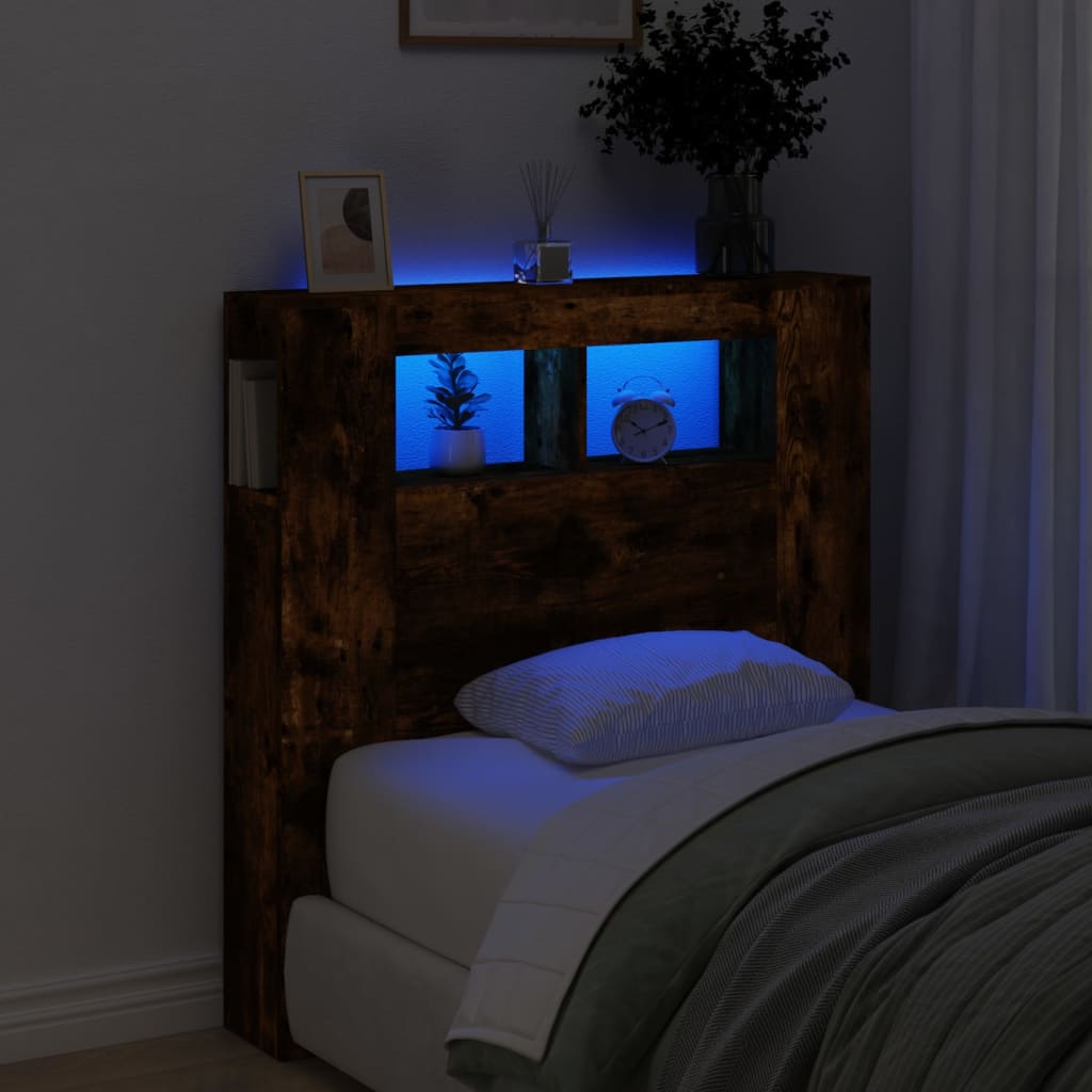 LED Kopfteil Räuchereiche 100 cm