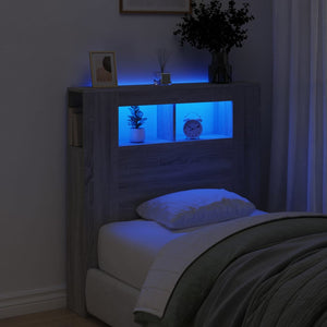 LED Kopfteil Grau Sonoma 100cm