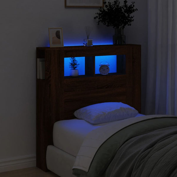 LED Kopfteil Braun Eichen-Optik 100 cm