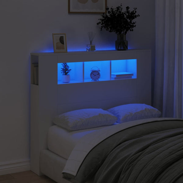 LED Kopfteil Weiß 120 cm