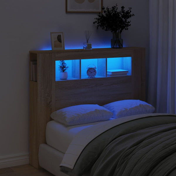 LED Kopfteil Sonoma Eiche 120 cm