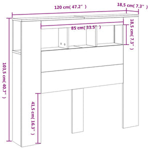 LED-Kopfteil Räuchereiche 120 cm