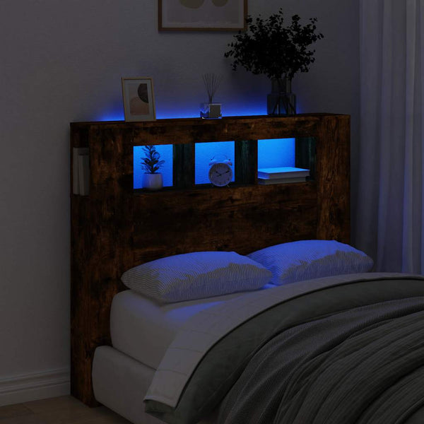LED-Kopfteil Räuchereiche 120 cm