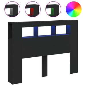 LED Kopfteil Schwarz 140 cm