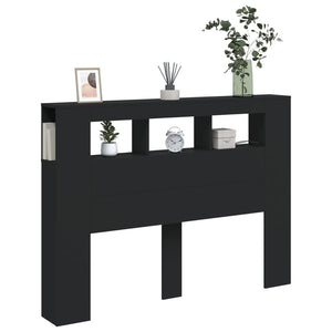 LED Kopfteil Schwarz 140 cm