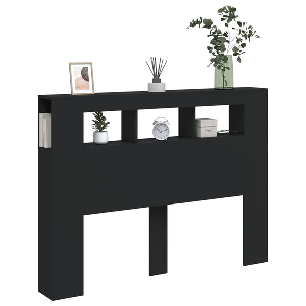 LED Kopfteil Schwarz 140 cm
