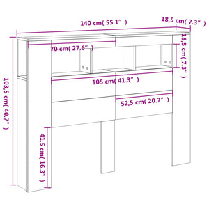 LED Kopfteil Sonoma Eiche 140 cm