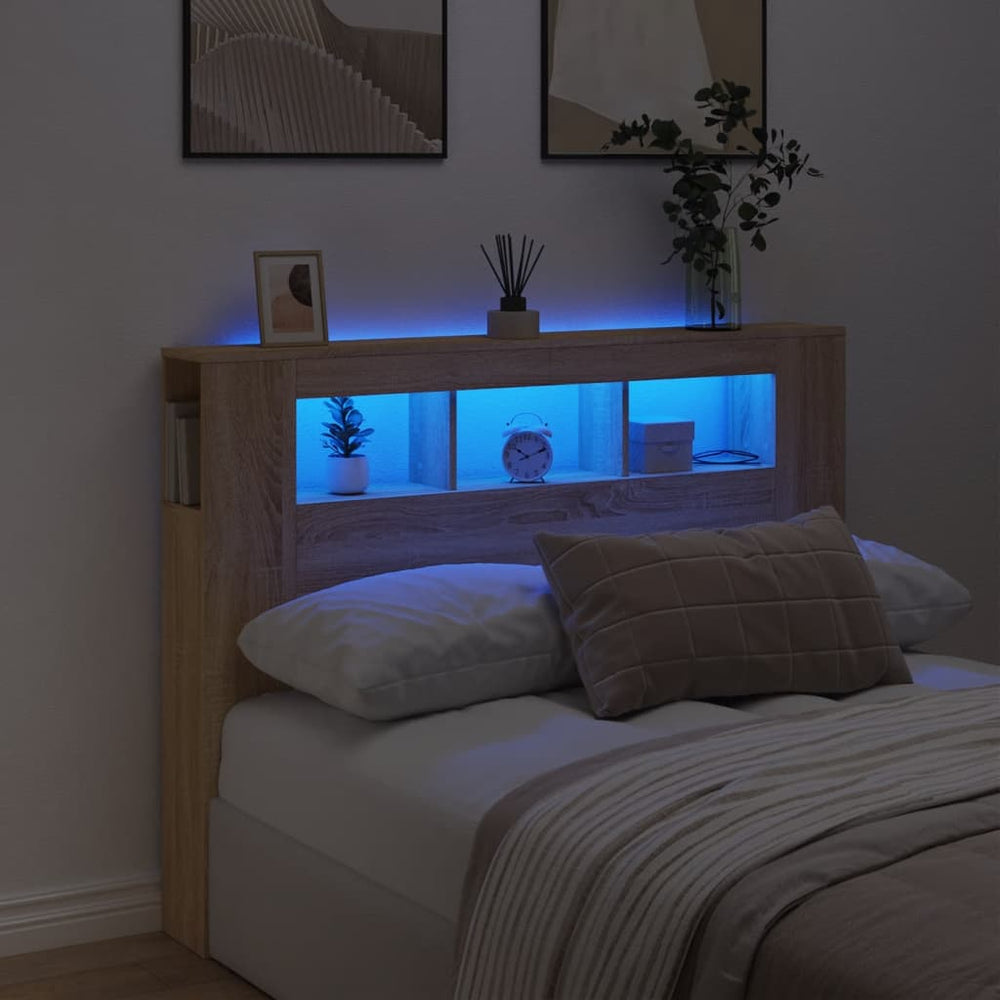 LED Kopfteil Sonoma Eiche 140 cm