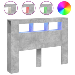 LED Kopfteil Betongrau 140 cm