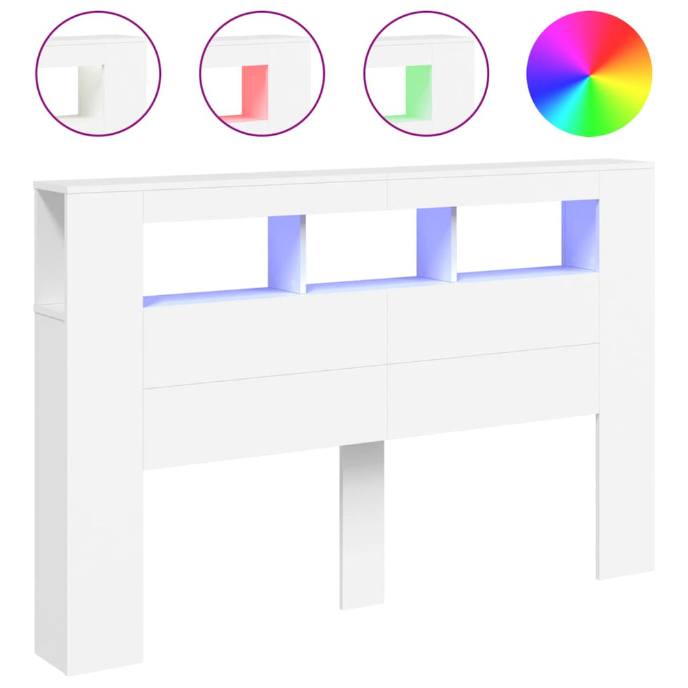 LED Kopfteil Weiß 160 cm