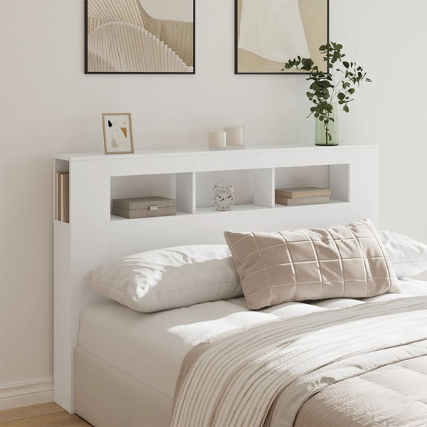LED Kopfteil Weiß 160 cm