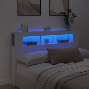 LED Kopfteil Weiß 160 cm
